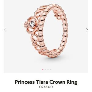 Pandora Princess Tiara Crown Ring - Rose Gold